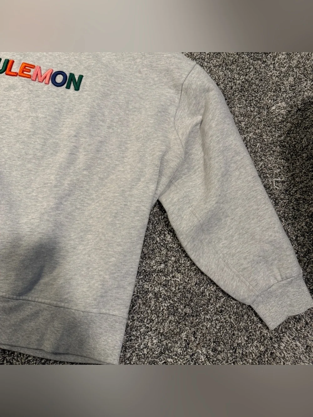 RARE* Lululemon multicolored wordmark crewneck